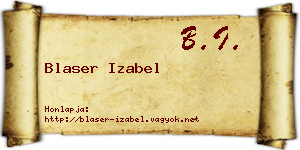 Blaser Izabel névjegykártya